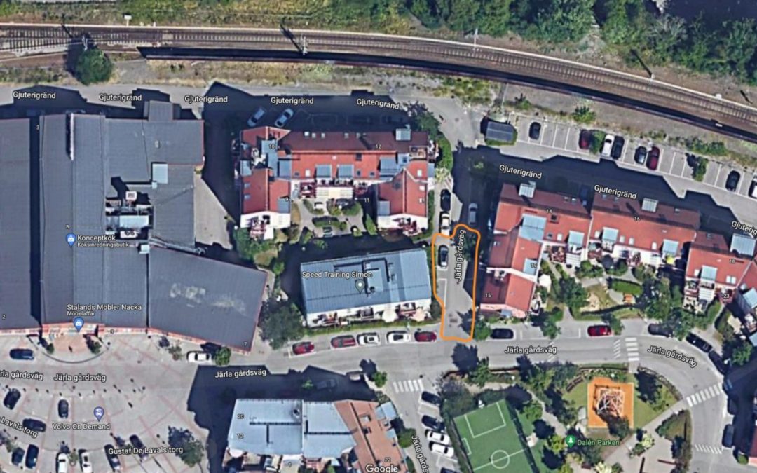 3 st. p-platser och biltrafik på Järla Gårdsväg 15 till Guterigränd stängs av tisdagen den 20 december kl. 07:00